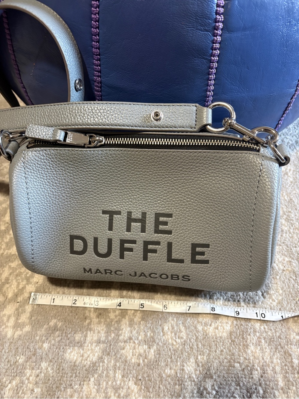 Marc Jacobs The Duffle Crossbody Bag in Light Gray Leather